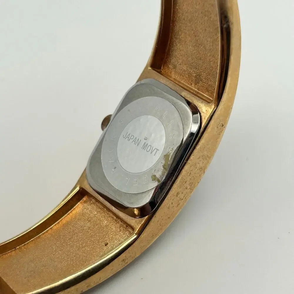 Geneva Rose Gold Crystal Embellishments Women’s Bangle  Watch New Battery